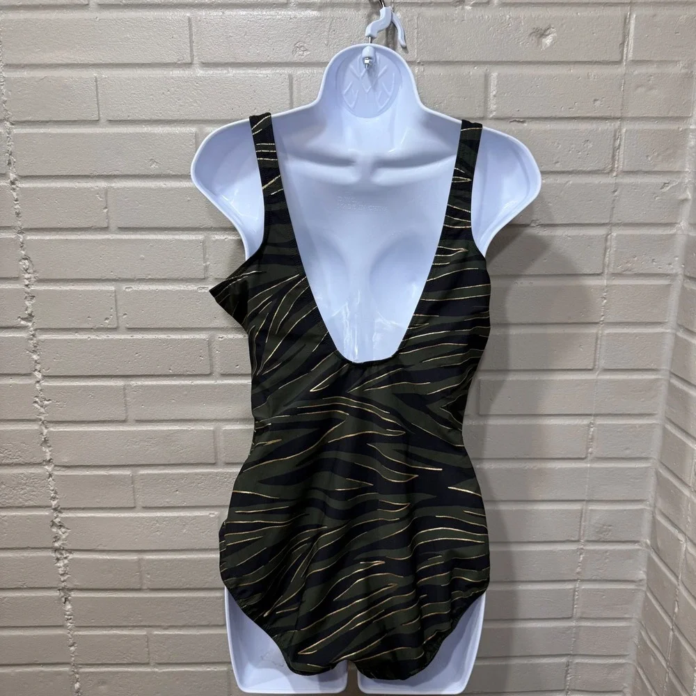 Miraclesuit Seabra Oceanus Shaping Swimsuit Olivetta Zebra Ruched NWOT Sz16 Boho